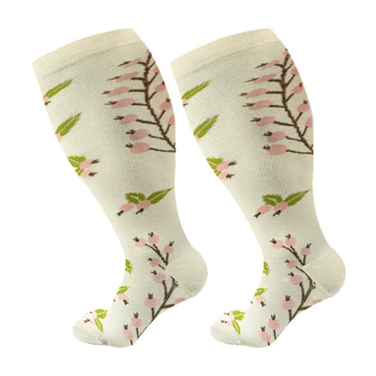 Plus Size Lute Pink Compression Socks(3 Pairs) - Beige - 4XL - image 6