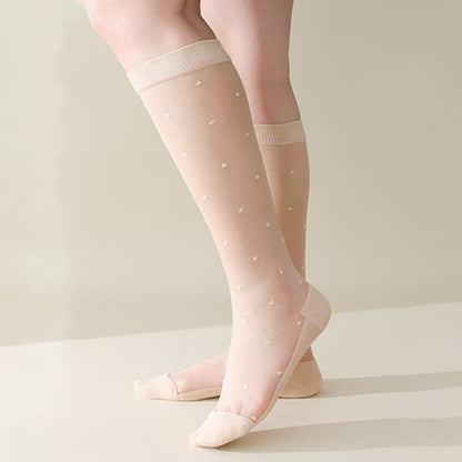 Cute Polka Dots Crew Socks(5 Pairs) - Nude - EU36-40(US3-7) - image 5