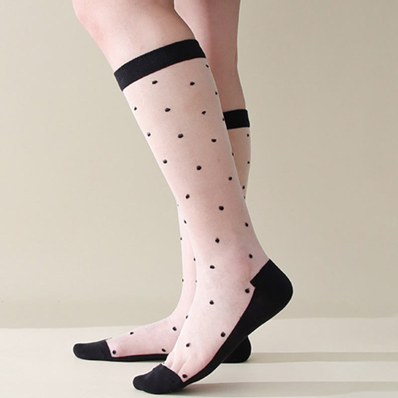 Cute Polka Dots Crew Socks(5 Pairs) - Polka Dots - EU36-40(US3-7) - image 2