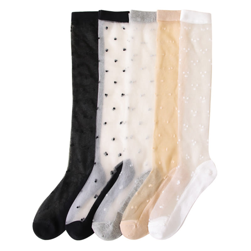 Cute Polka Dots Crew Socks(5 Pairs) - Multicolor - EU36-40(US3-7) - image 8