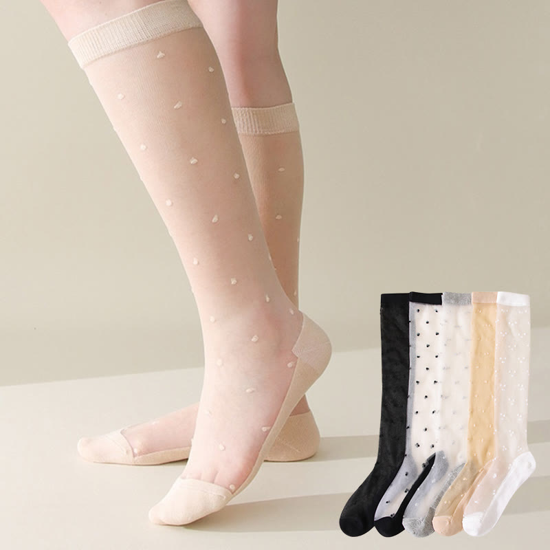 Cute Polka Dots Crew Socks(5 Pairs) - image 7