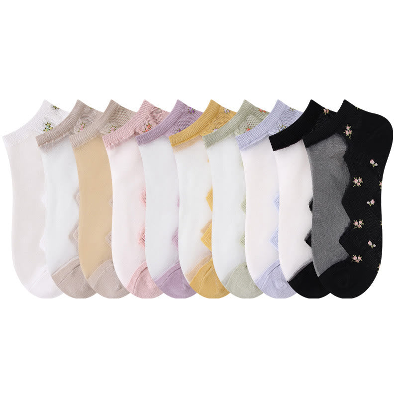 Petal Kissed Ankle Socks(10 Pairs) - Multicolor - EU36-40(US3-7) - image 19