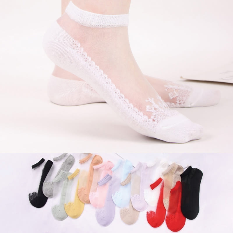 Jacquard Transparent Ankle Socks(6 Pairs) - image 1