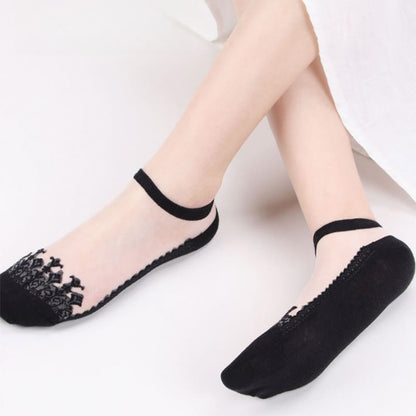 Jacquard Transparent Ankle Socks(6 Pairs) - Nude - EU36-40(US3-7) - image 6