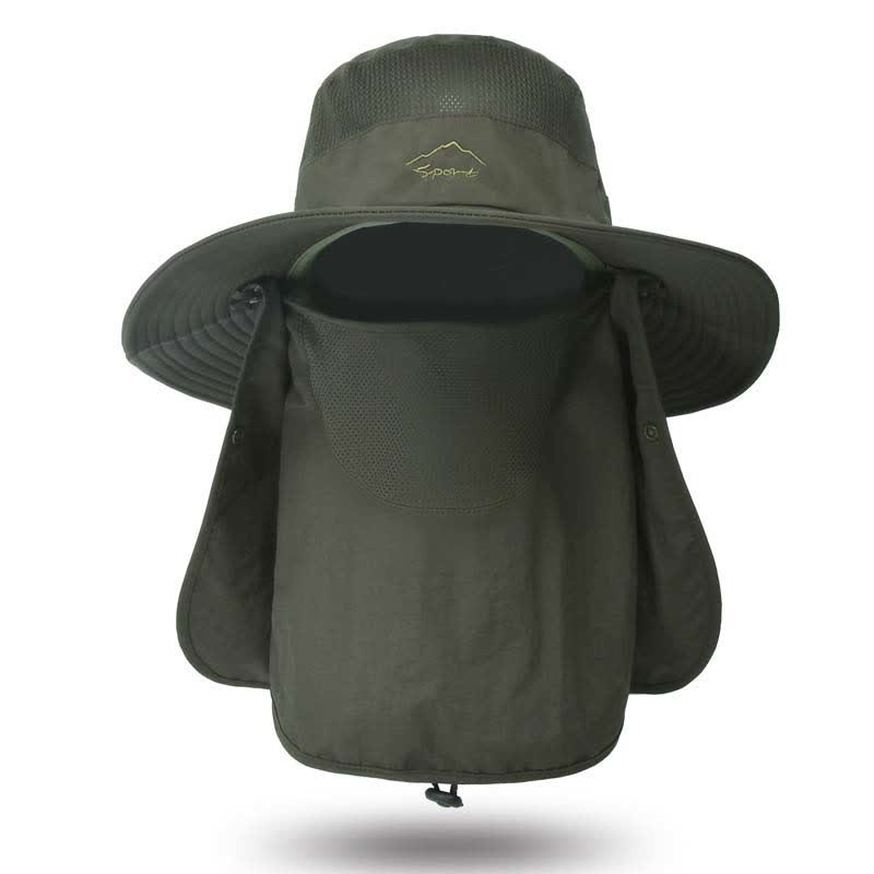 Multi-functional Outdoor Quick Dry Bucket Hat - Dark Green - One Size - image 23