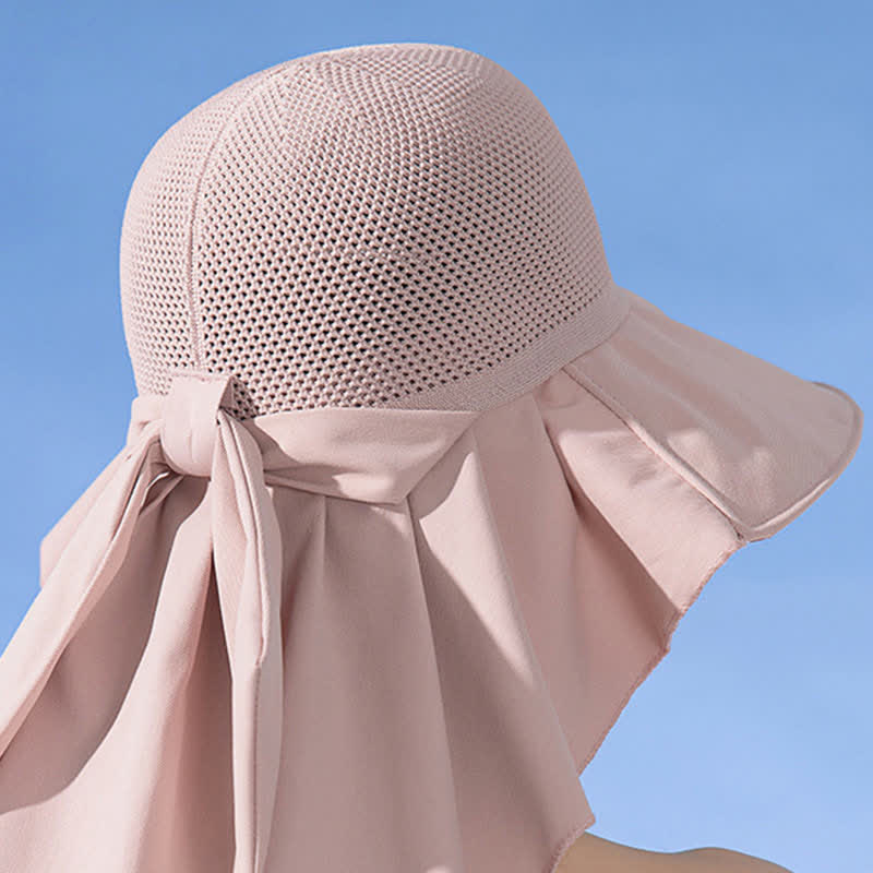 Wide-Brim Breathable Bow-Detail Sun Bucket Hat - image 7
