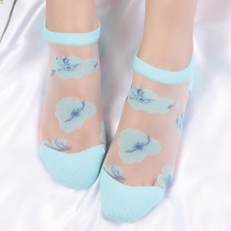 Lightweight Floral Breathable Sheer Ankle Socks(5 Pairs) - image 6