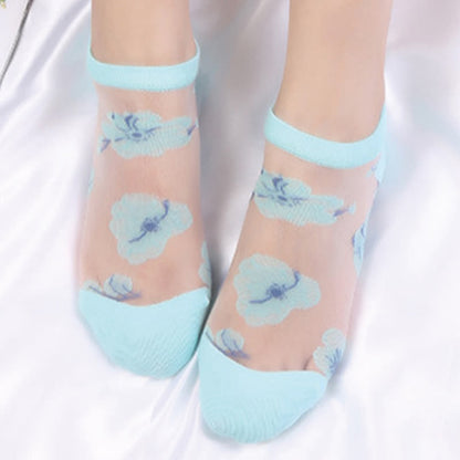 Lightweight Floral Breathable Sheer Ankle Socks(5 Pairs) - image 6
