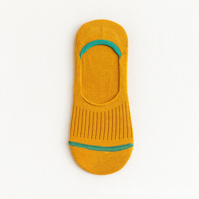 Cotton No-Show Socks with Heel Grips(10 Pairs) - Yellow - EU39-45(US6-11) - image 9