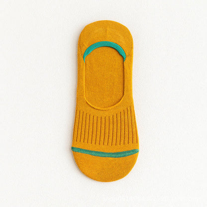 Cotton No-Show Socks with Heel Grips(10 Pairs) - Yellow - EU39-45(US6-11) - image 9