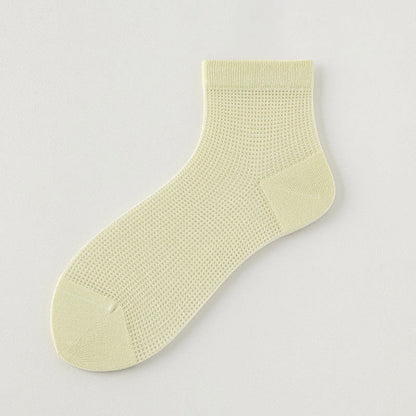 Lightweight Mesh Breathable Solid-Color Ankle Socks(8 Pairs) - Light Green - EU36-40(US3-7) - image 4