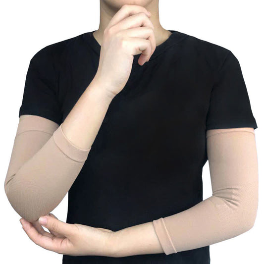 High Stretch Compression Sports Arm Sleeves - Nude - 2XL - image 0