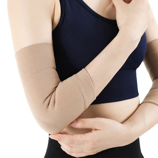 Solid Color Sports Elbow Sleeves - Nude - 2XL - image 0