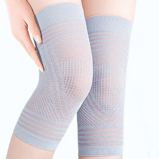 Highly Elastic Breathable Knitted Knee Pads - Grey - XL - image 0