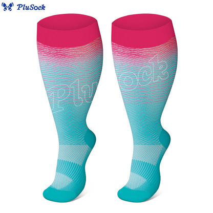 Plus Size Line Gradient Compression Socks(3 Pairs) - image 5