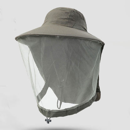 Sun-Protective Breathable Wide-Brim Bucket Hat - Army Green - One Size - image 1
