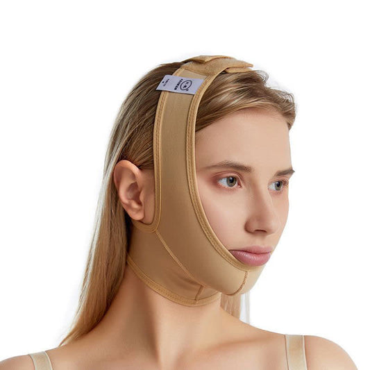 Post Surgery High-Elasticity Chin&Neck Compression Sleeve - Nude - 2XL - image 0