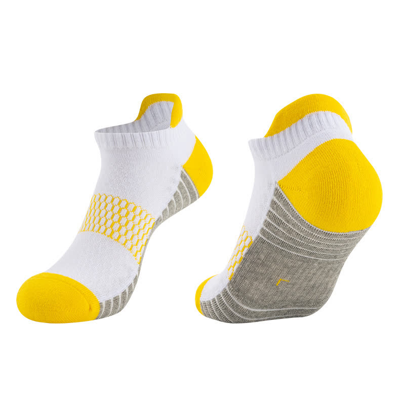 Cotton Sweat-absorbent Breathable Running Ankle Socks(6 Pairs) - Yellow - EU35-40(US2-7) - image 3