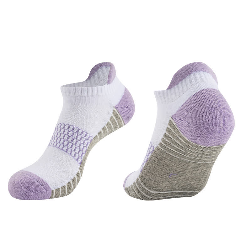 Cotton Sweat-absorbent Breathable Running Ankle Socks(6 Pairs) - Purple - EU35-40(US2-7) - image 6