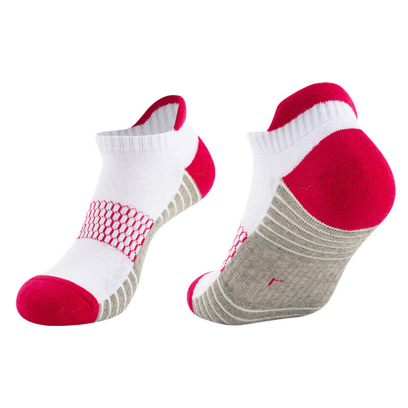Cotton Sweat-absorbent Breathable Running Ankle Socks(6 Pairs) - Red - EU35-40(US2-7) - image 2