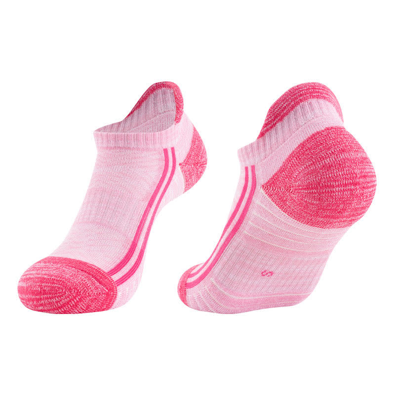 Color-Block Breathable Cotton Running Socks(6 Pairs) - Pink - EU35-40(US2-7) - image 1