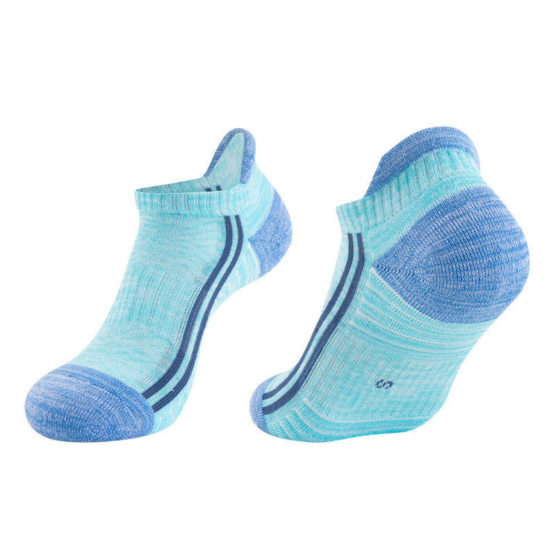 Color-Block Breathable Cotton Running Socks(6 Pairs) - Mint - EU35-40(US2-7) - image 8
