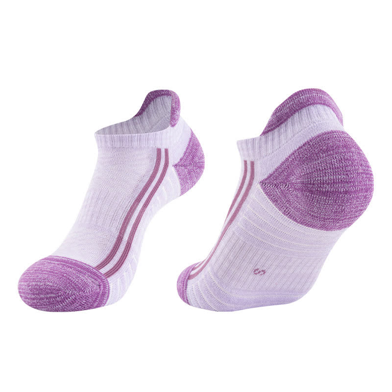 Color-Block Breathable Cotton Running Socks(6 Pairs) - Purple - EU35-40(US2-7) - image 4