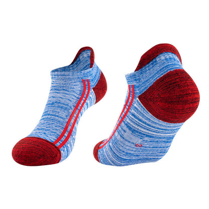 Color-Block Breathable Cotton Running Socks(6 Pairs) - Blue - EU35-40(US2-7) - image 7
