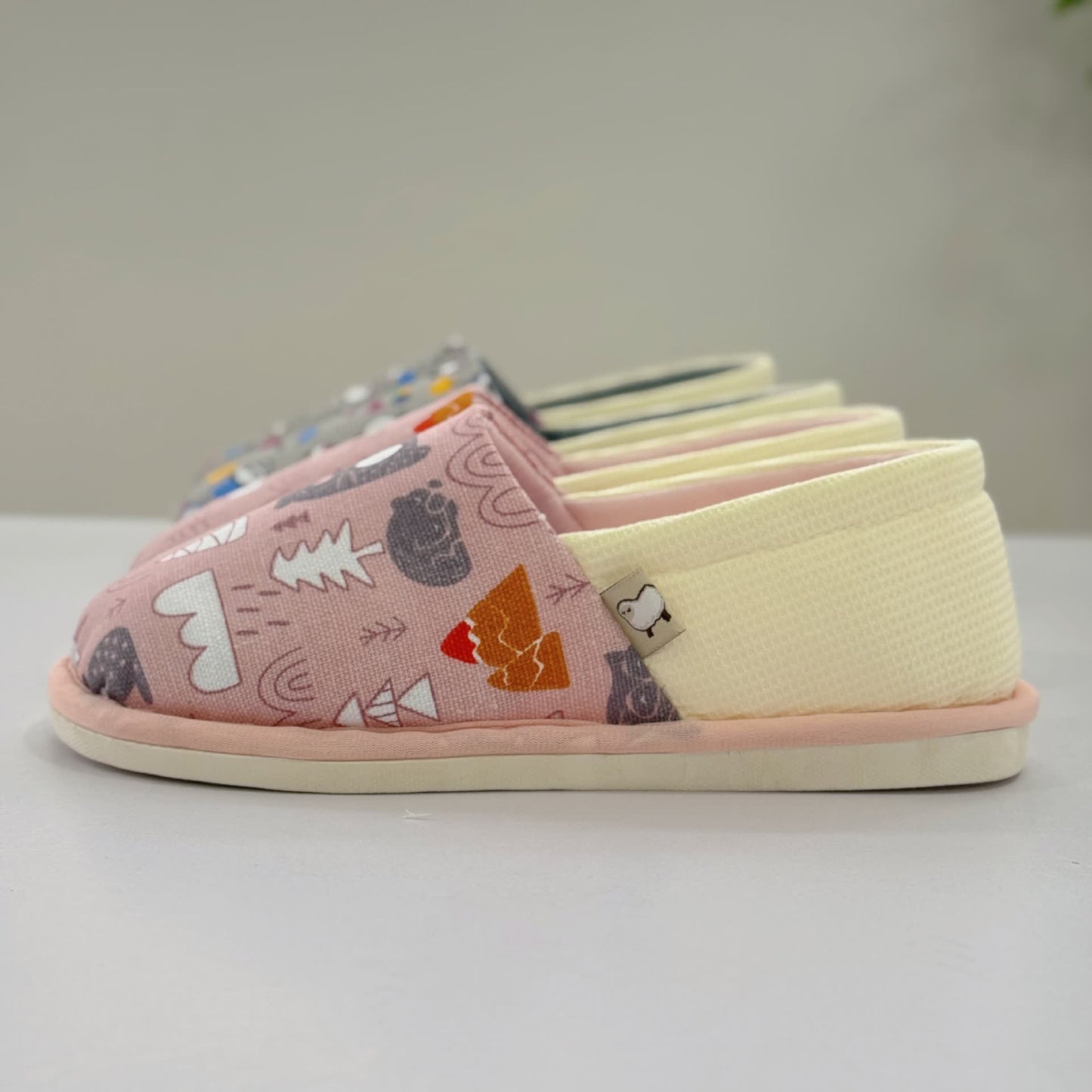 Cute Animal Print Non-Slip Canvas Home Slippers - image 1