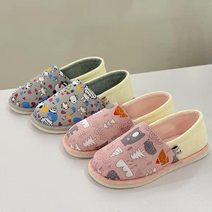 Cute Animal Print Non-Slip Canvas Home Slippers - image 0