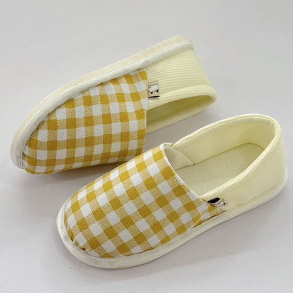 Plaid Print Non-Slip Canvas Home Slippers - image 3