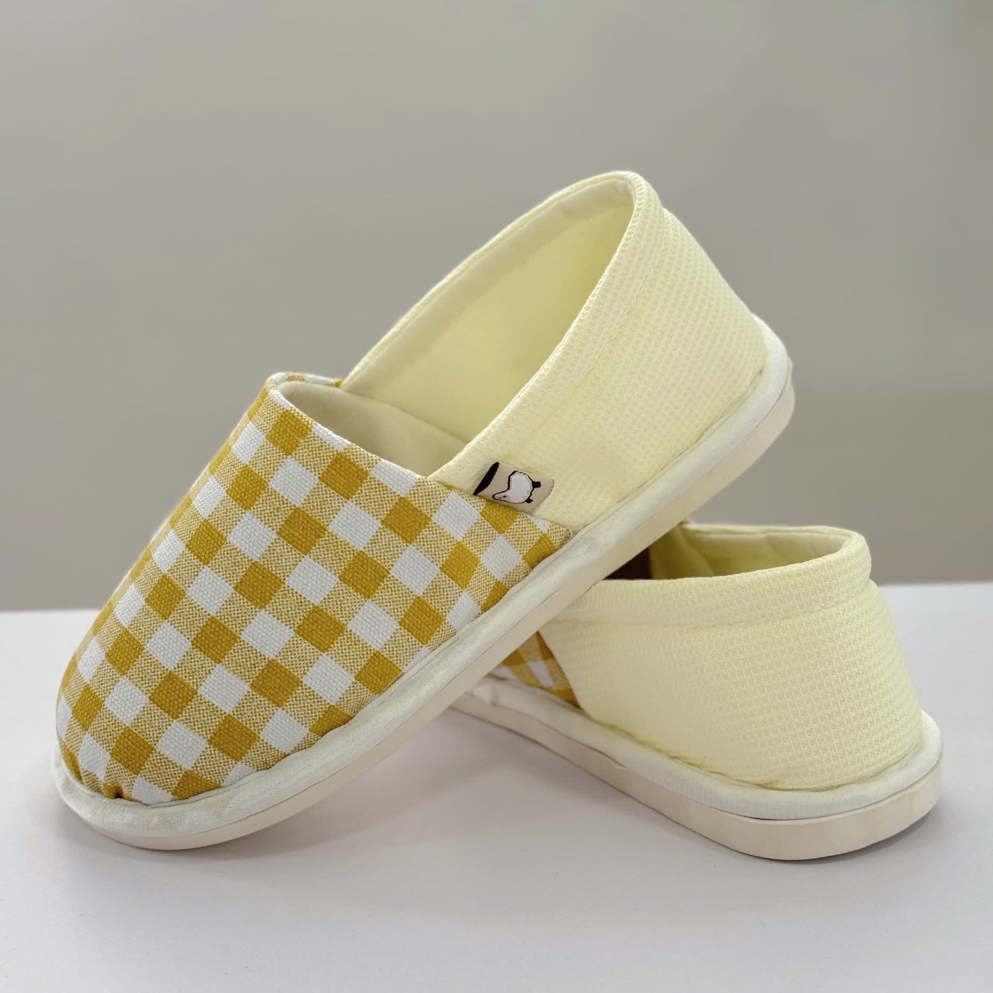 Plaid Print Non-Slip Canvas Home Slippers - image 4