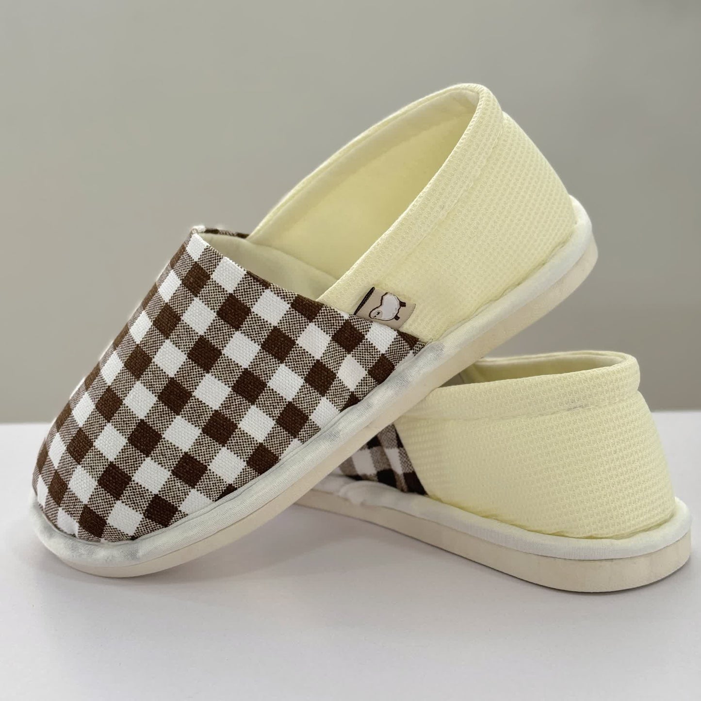 Plaid Print Non-Slip Canvas Home Slippers - image 12