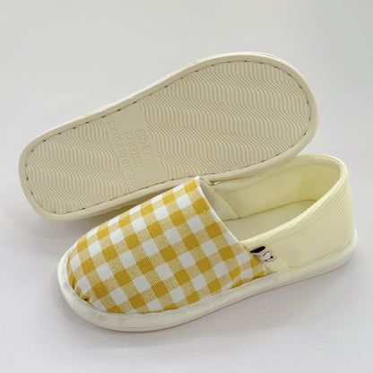 Plaid Print Non-Slip Canvas Home Slippers - image 6