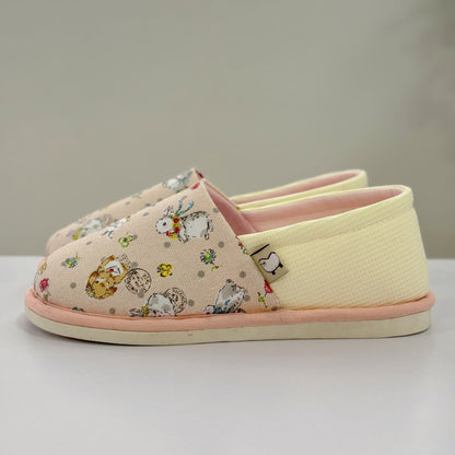 Rabbit Print Non-Slip Canvas Home Slippers - image 2