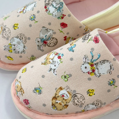 Rabbit Print Non-Slip Canvas Home Slippers - image 6