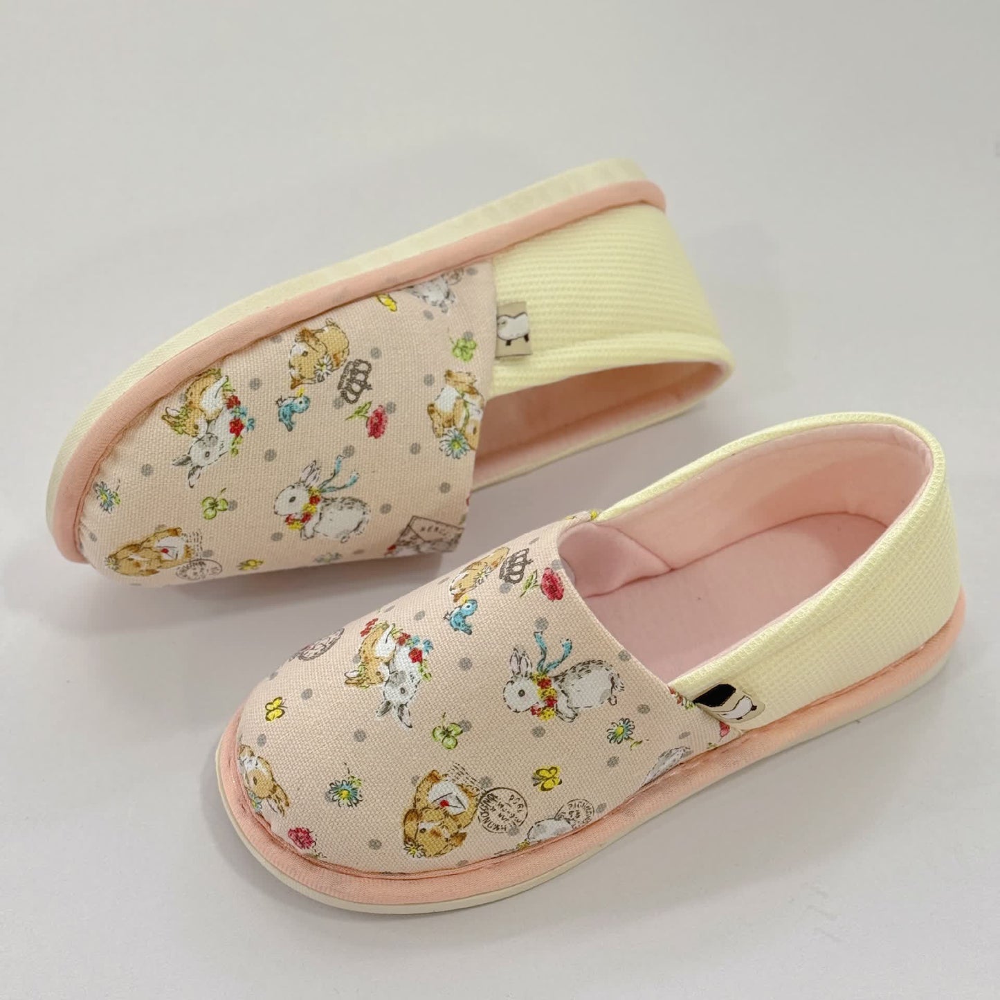 Rabbit Print Non-Slip Canvas Home Slippers - image 4