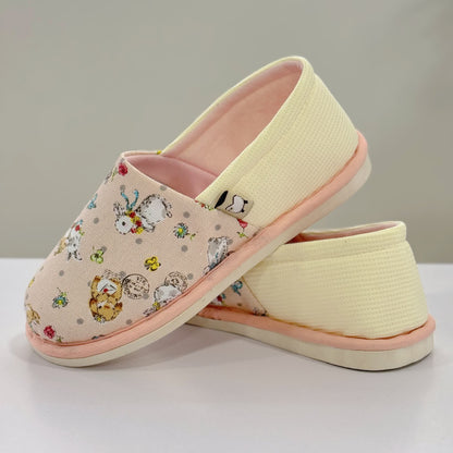 Rabbit Print Non-Slip Canvas Home Slippers - image 3