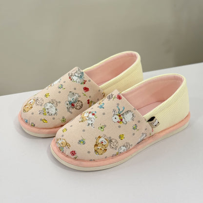 Rabbit Print Non-Slip Canvas Home Slippers - image 1