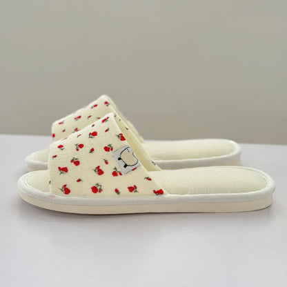 Floral Canvas Open-Toe Home Slippers - image 6