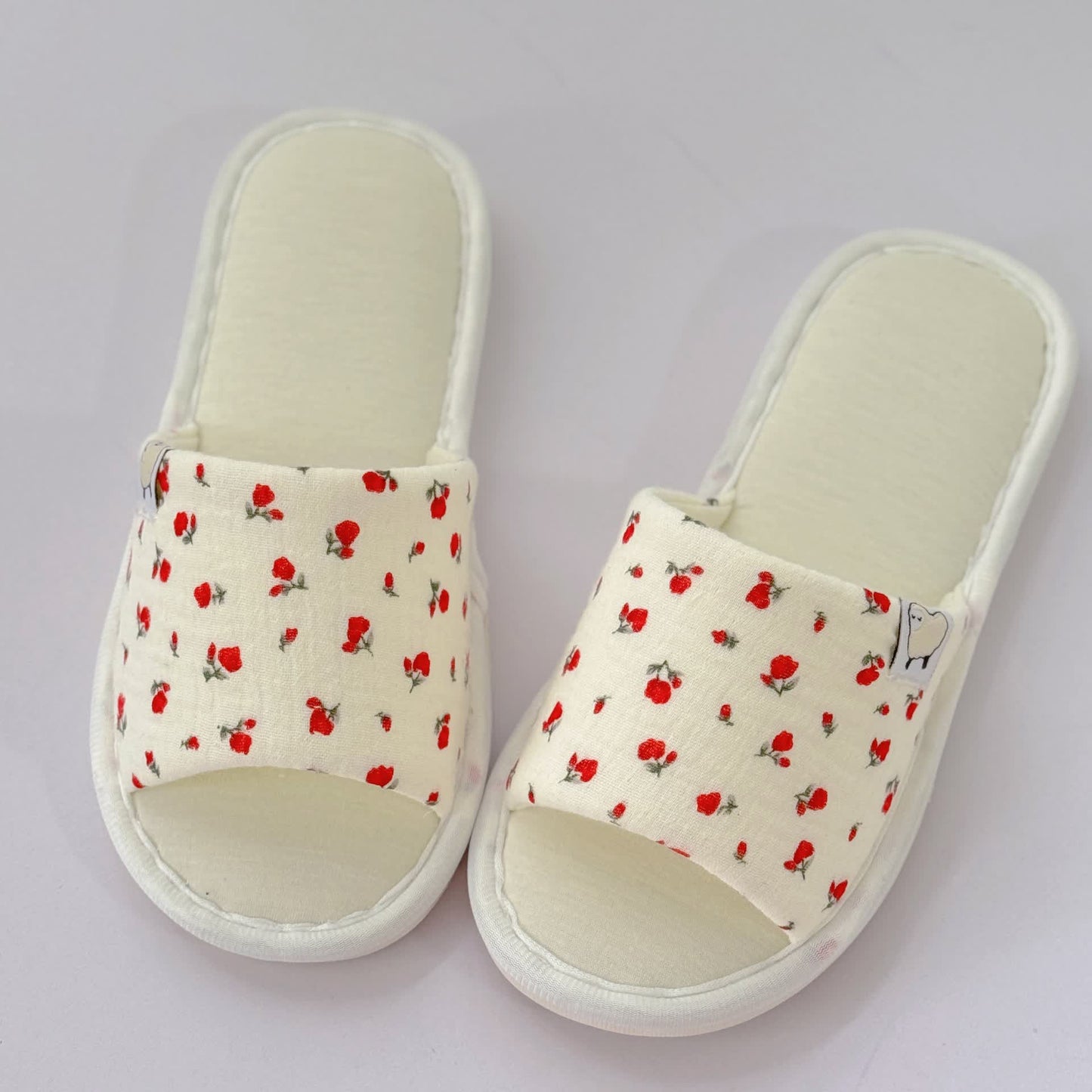 Floral Canvas Open-Toe Home Slippers - image 2