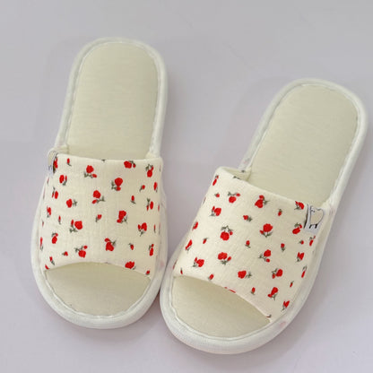 Floral Canvas Open-Toe Home Slippers - image 2