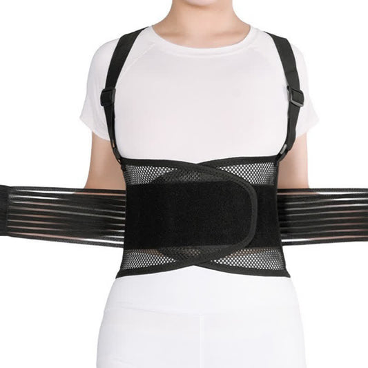 Adjustable Breathable Compression Support Waist Brace - Black - 2XL - image 0