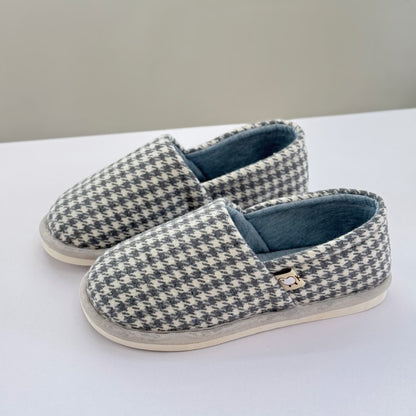 Plaid Non-Slip Lightweight Home Slippers - Grey - US8.5-9 - image 8