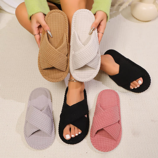 Cross Open Thick Sole Slippers - image 0