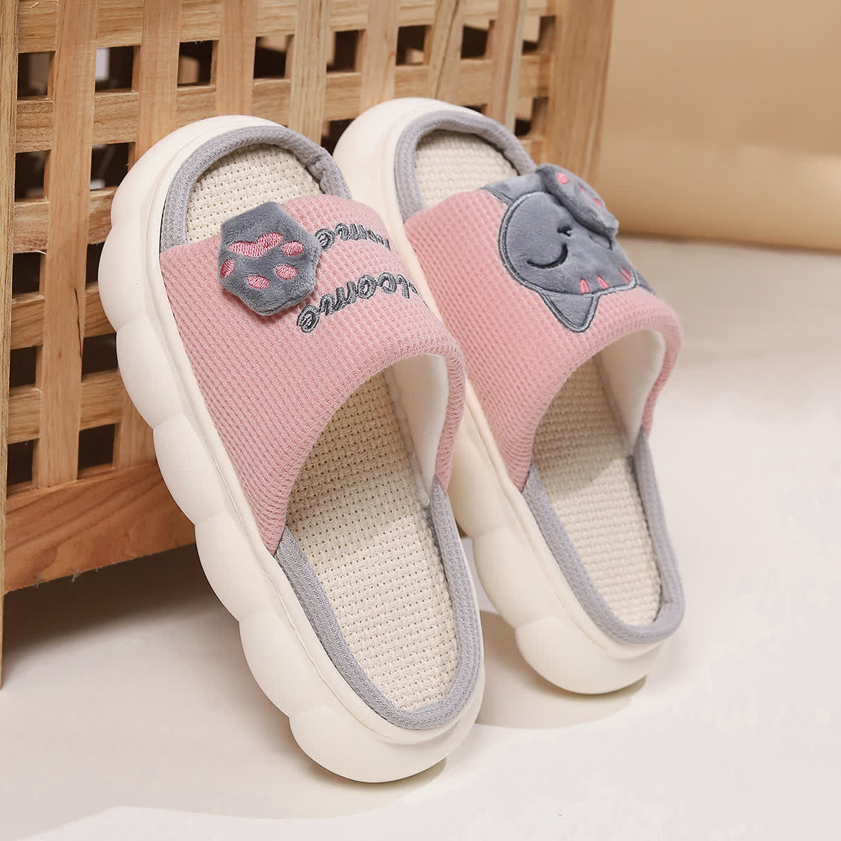 Cute Cartoon Kitten Home Slippers - image 6