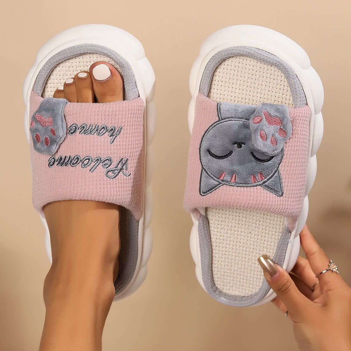 Cute Cartoon Kitten Home Slippers - image 5