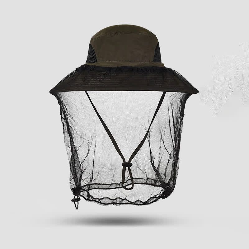 Outdoor Sun Protection and Anti-mosquito Bucket Hat - Army Green - One Size - image 7