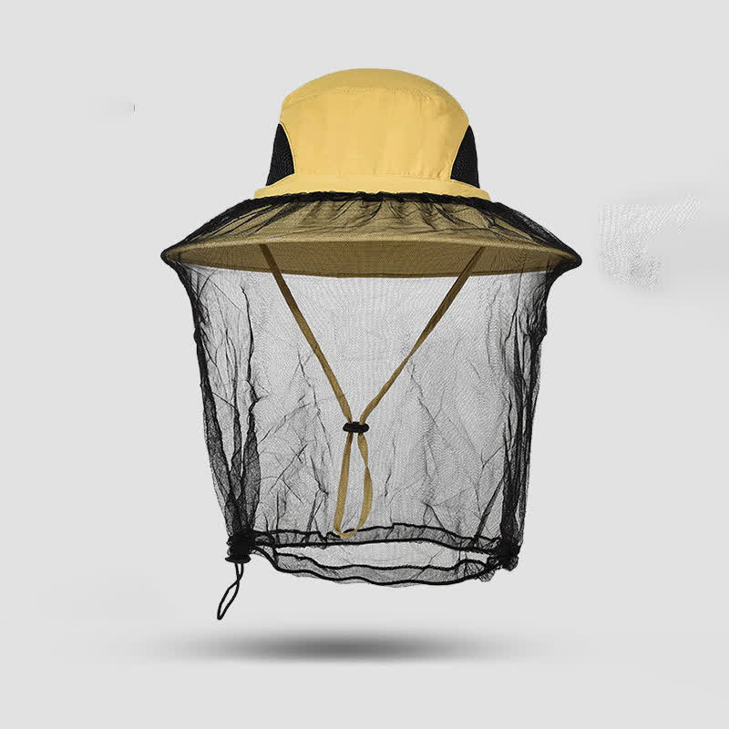 Outdoor Sun Protection and Anti-mosquito Bucket Hat - Yellow - One Size - image 3