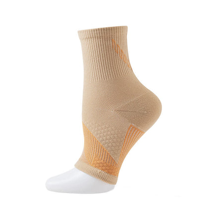 Solid Color Open Toe Compression Socks(3 Pairs) - Nude - L/XL - image 4